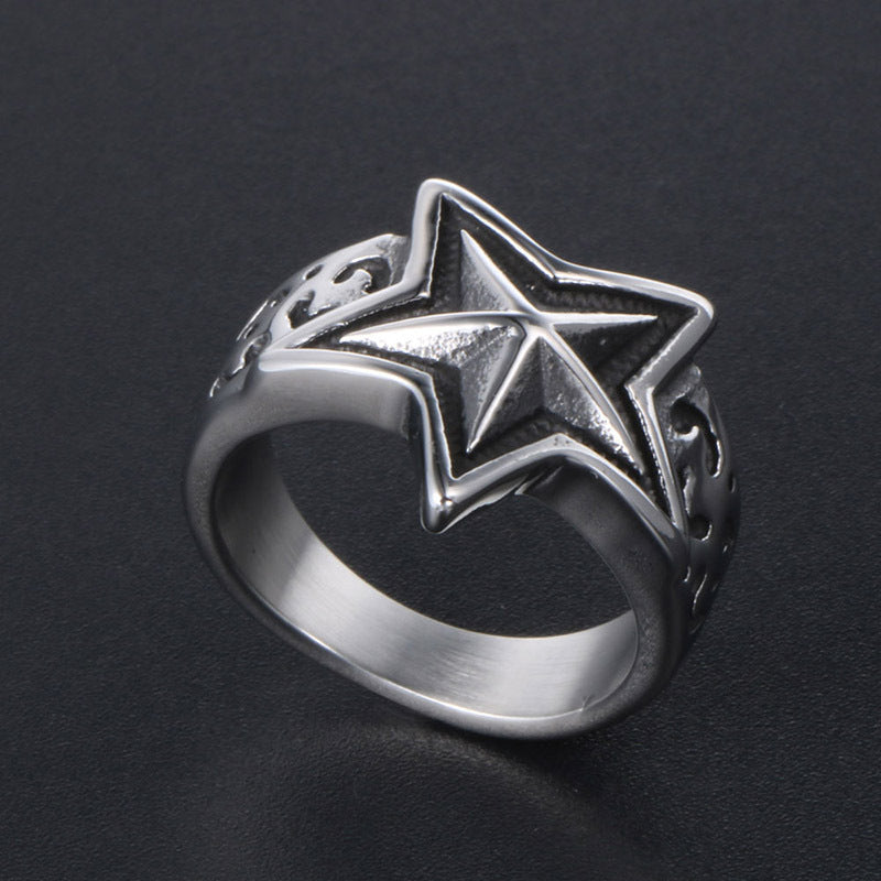 Women’s Star Design Stainless Steel Ring