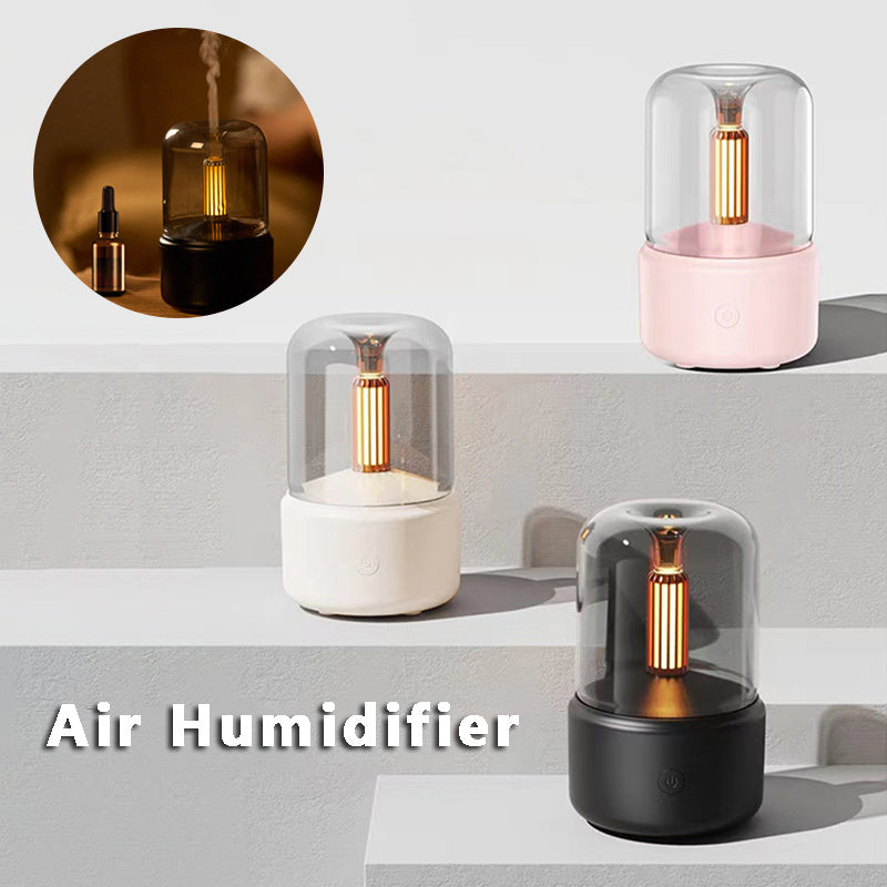 KINSCOTER Atmosphere Light Humidifier | Candlelight Aroma Diffuser Portable 120ml