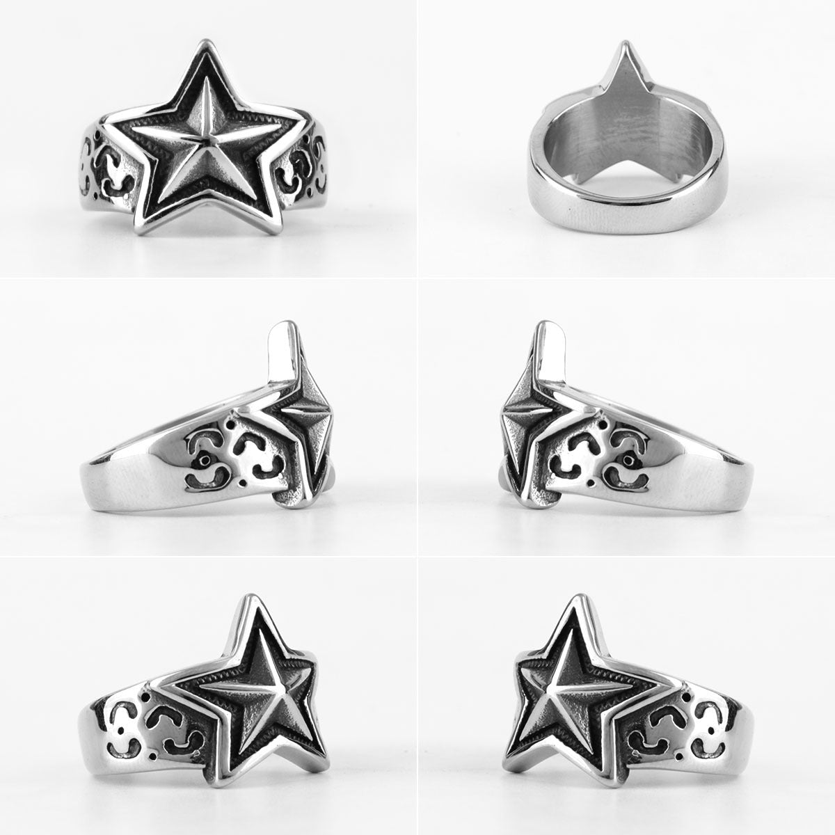 Women’s Star Design Stainless Steel Ring