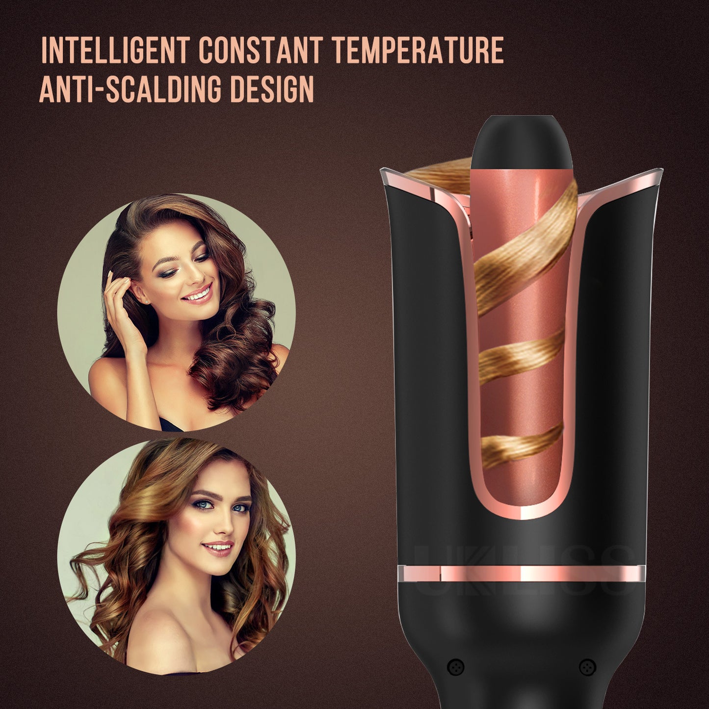 Automatic Effortless Hair
Styling with Negative Ion - Smooth, Shiny, Frizz-Free Curls