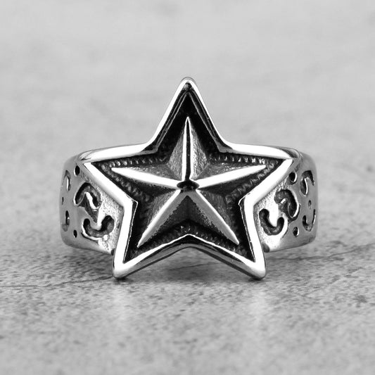 Women’s Star Design Stainless Steel Ring