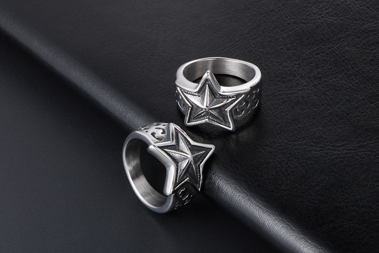 Women’s Star Design Stainless Steel Ring