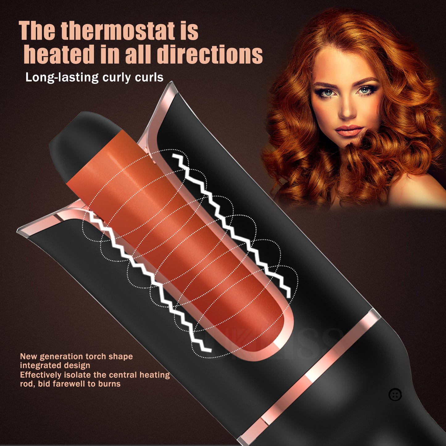 Automatic Effortless Hair
Styling with Negative Ion - Smooth, Shiny, Frizz-Free Curls