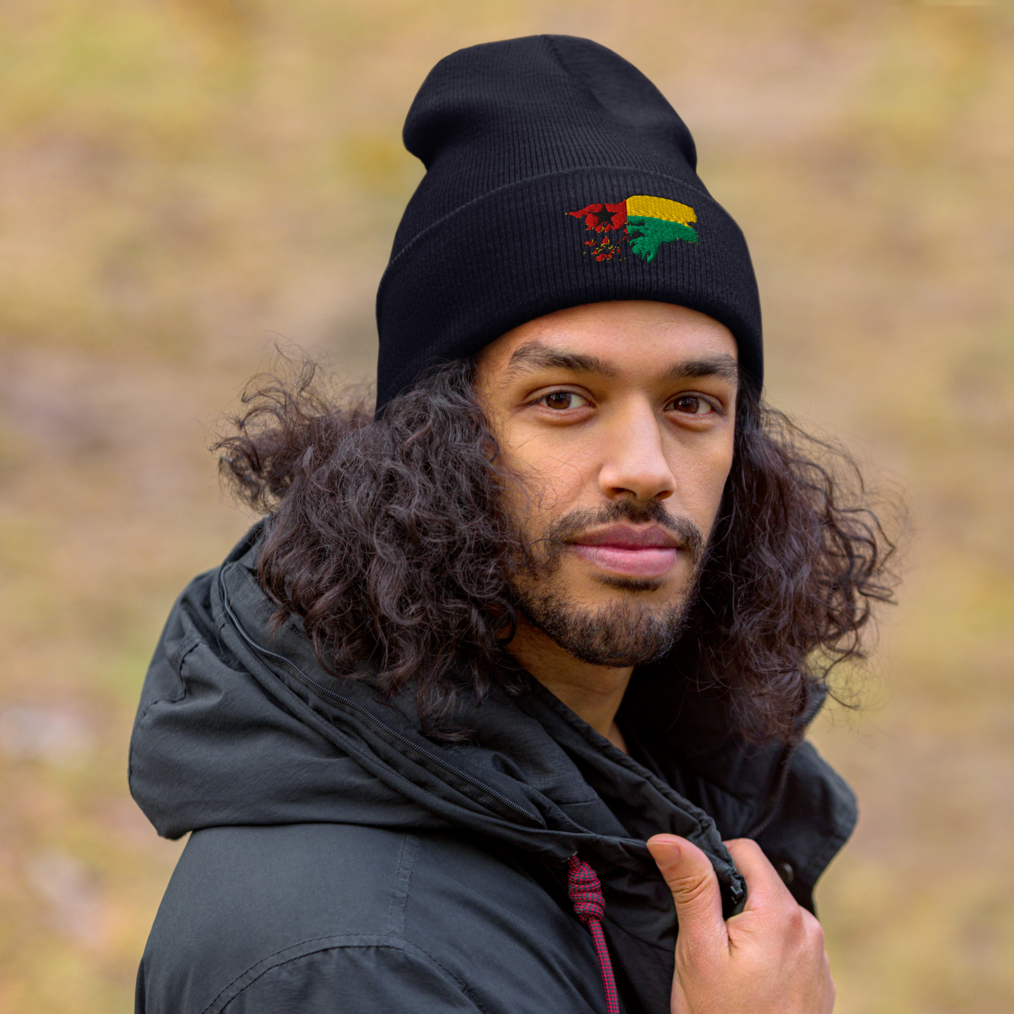 Guinea-Bissau Flag Cuffed Beanie