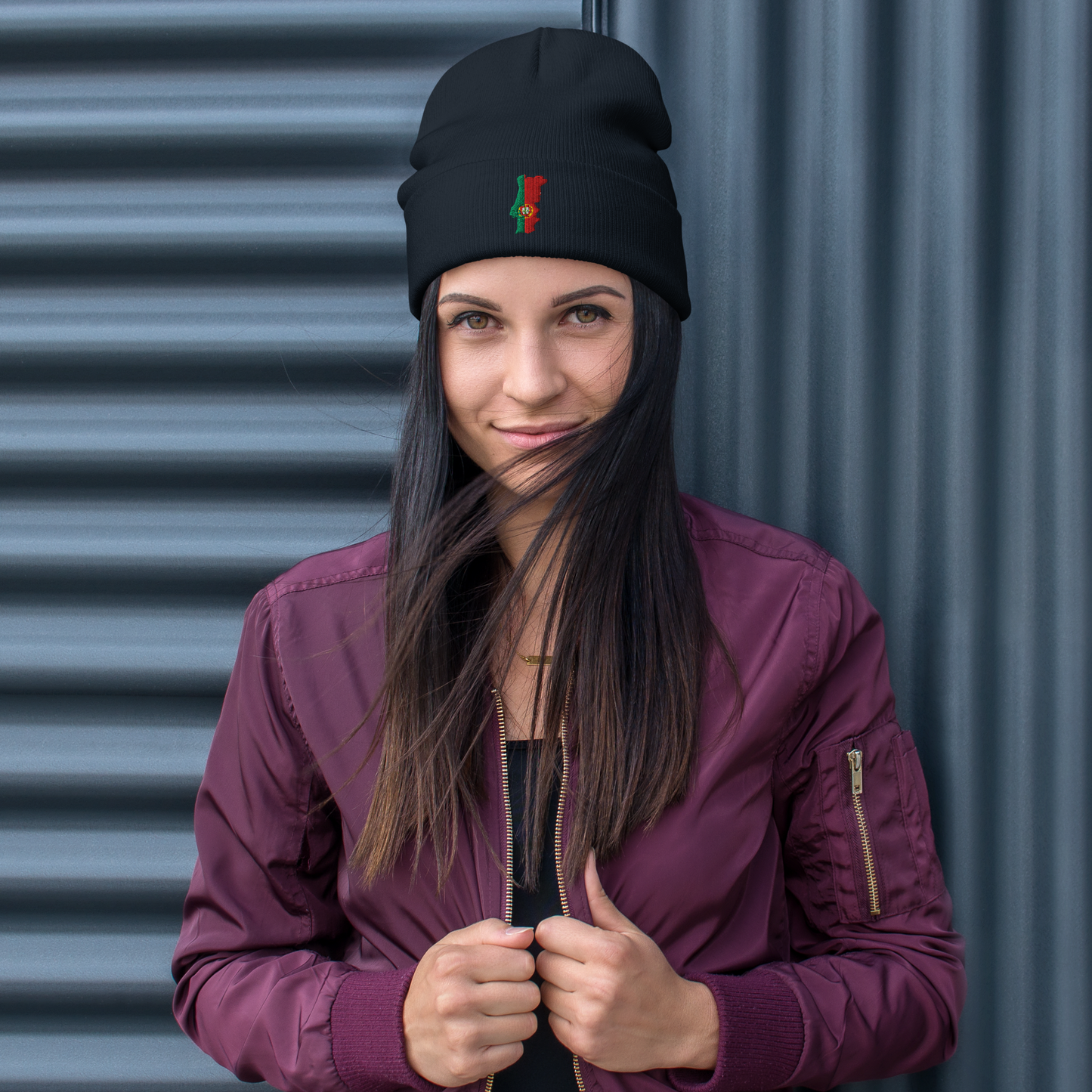 Portugal-Themed Embroidered Beanie